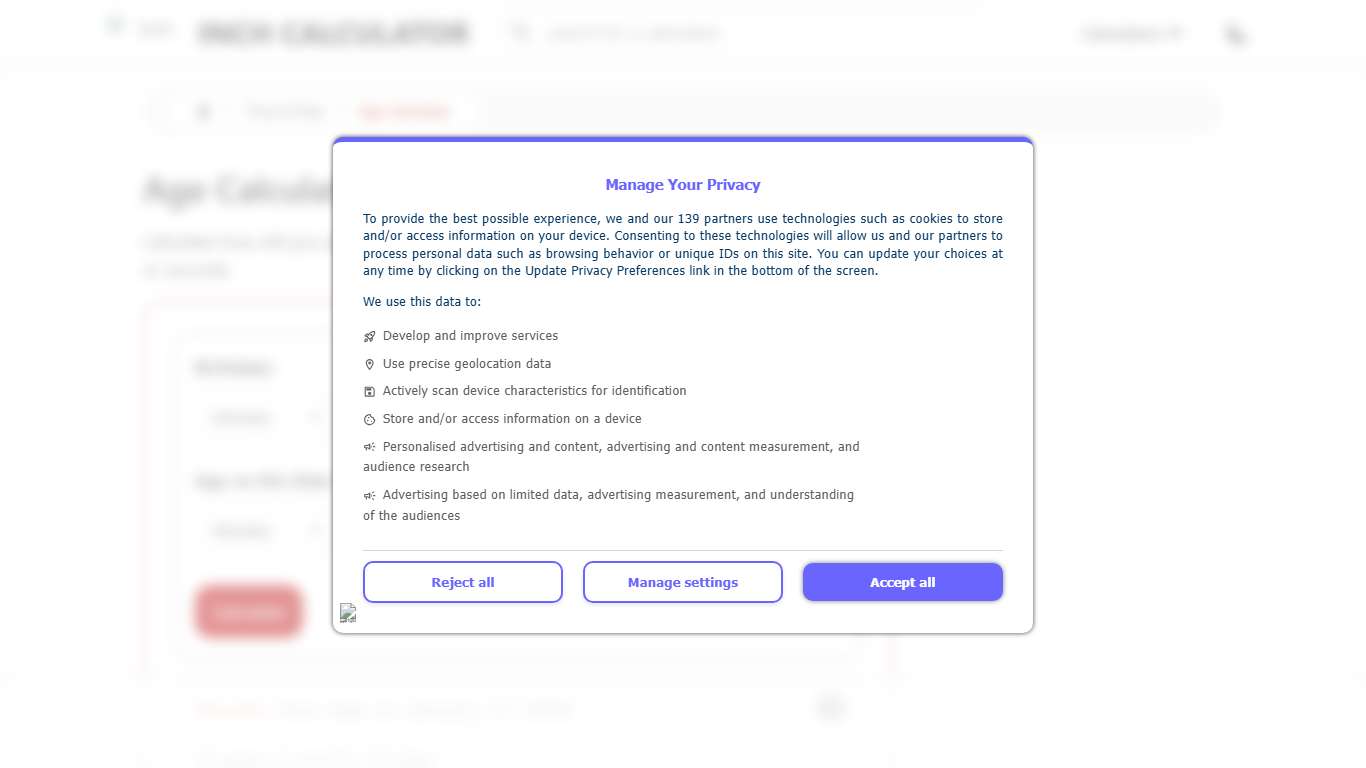 Age Calculator - Calculate Your Exact Age - Inch Calculator